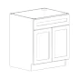 Sage Green Shaker 36" Sink Base Cabinet - RTA thumbnail