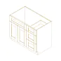 Navy Blue Shaker 42" Vanity Combo: Two Doors + Three Drawers (Right) - RTA thumbnail