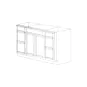 Modern Black Shaker 48" Vanity Combo: Two Doors + Six Drawers - RTA thumbnail