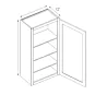 Navy Blue Shaker 09x42 Single Door Wall Cabinet - RTA thumbnail