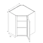 Cinder Double Shaker 24x36 Wall Diagonal Corner Cabinet - RTA thumbnail
