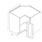 Navy Blue Shaker 24x42 Wall Easy-Reach Corner Cabinet - RTA thumbnail
