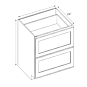 Classic Snow White 30" Drawer Base Cabinet - 3 Drawers - RTA thumbnail