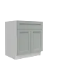 Lunar Grey Shaker 36" Base Cabinet - Double Doors - White Melamine Box - RTA thumbnail