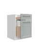 Lunar Grey Shaker 18" Double Trash Can Cabinet - White Melamine Box - RTA thumbnail