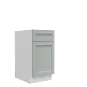 Lunar Grey Shaker 18" Double Trash Can Cabinet - White Melamine Box - RTA thumbnail