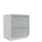 Lunar Grey Shaker 30" Two Drawer Base Cabinet - White Melamine Box - RTA thumbnail
