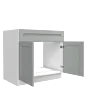 Lunar Grey Shaker 33" Sink Base Cabinet - White Melamine Box - RTA thumbnail