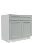 Lunar Grey Shaker 33" Sink Base Cabinet - White Melamine Box - RTA thumbnail