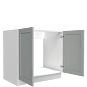Lunar Grey Shaker 33" Sink Base Cabinet - Full Height Door - White Melamine Box - RTA thumbnail