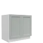 Lunar Grey Shaker 33" Sink Base Cabinet - Full Height Door - White Melamine Box - RTA thumbnail