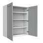 Lunar Grey Shaker 30x42 Wall Cabinet - White Melamine Box - RTA thumbnail