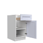 Lunar White Shaker 15" Base Cabinet - White Melamine Box - RTA thumbnail