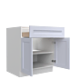 Lunar White Shaker 33" Base Cabinet - Double Doors - White Melamine Box - RTA thumbnail
