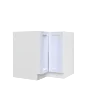Lunar White Shaker 33" Lazy Susan Corner Base Cabinet - White Melamine Box - RTA thumbnail