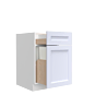 Lunar White Shaker 18" Double Trash Can Cabinet - White Melamine Box - RTA thumbnail