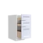 Lunar White Shaker 24" Three Drawer Base Cabinet - White Melamine Box - RTA thumbnail