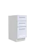 Lunar White Shaker 24" Three Drawer Base Cabinet - White Melamine Box - RTA thumbnail