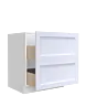 Lunar White Shaker 30" Two Drawer Base Cabinet - White Melamine Box - RTA thumbnail