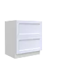 Lunar White Shaker 30" Two Drawer Base Cabinet - White Melamine Box - RTA thumbnail