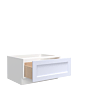 Lunar White Shaker 24" Oven Base Cabinet - 12" Drawer - White Melamine Box - RTA thumbnail