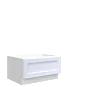 Lunar White Shaker 24" Oven Base Cabinet - 12" Drawer - White Melamine Box - RTA thumbnail