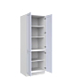 Lunar White Shaker 30x84 Pantry Cabinet - White Melamine Box - RTA thumbnail