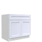 Lunar White Shaker 36" Sink Base Cabinet - White Melamine Box - RTA thumbnail