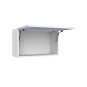 Lunar White Shaker 30x15 Horizontal Lift Up Wall Cabinet - White Melamine Box - RTA thumbnail