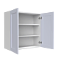 Lunar White Shaker 36x30 Wall Cabinet - White Melamine Box - RTA thumbnail