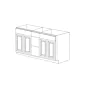 Classic Snow White 60" Double Sinks Base Vanity With Center Drawers - RTA thumbnail