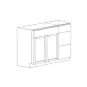 Georgia Honey Shaker 42" Sink Base Vanity With 3 Drawers On Right - RTA thumbnail