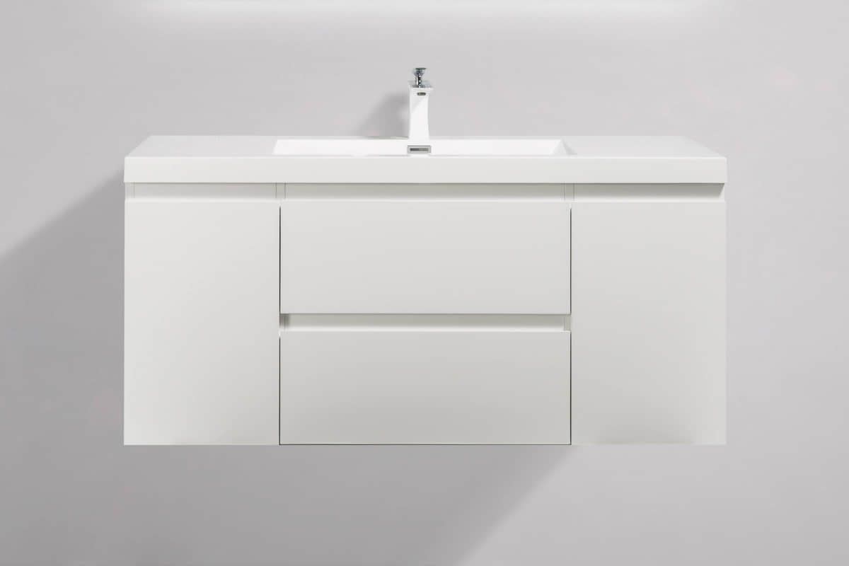 Acrylic Vanity Top In High Gloss White, Bathroom Storage Cabinets White Gloss