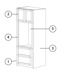 Georgia Honey Shaker 33x90 Double Oven Cabinet - RTA