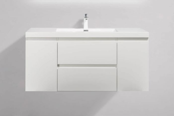 Acrylic Vanity Top In High Gloss White, 48 White Bathroom Vanity Top