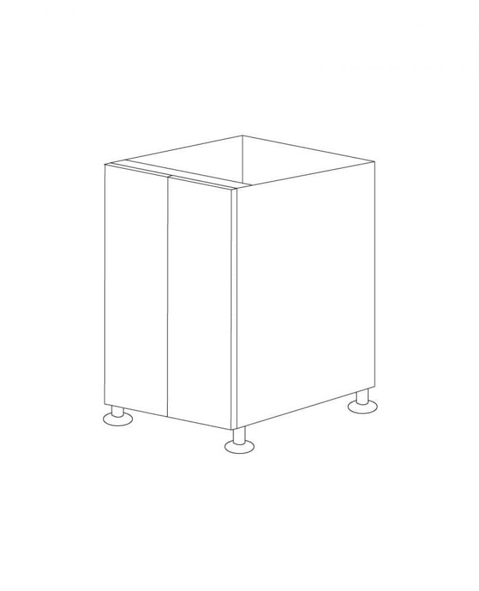 High Gloss Black 24" Base Full Height Door Double Doors RTA