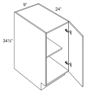 Orlando Ginger Square 9x24 Full Height Door Base Cabinet RTA