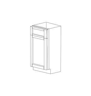 Aspen White Shaker 15" Base Cabinet - Assembled