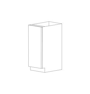 Matte White 15" Base Cabinet - 1 Door - Assembled