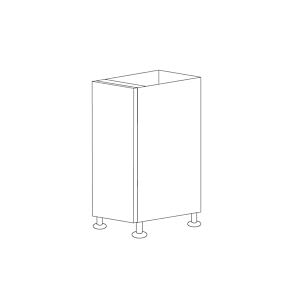 Lacquer White 15" Base Cabinet 1 Door - Assembled