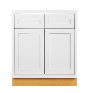 Snow White Inset Shaker 30" Base Cabinet- Assembled