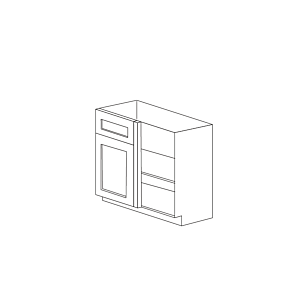 Jersey White Shaker 42" Blind Corner Base Cabinet with Drawer - RTA