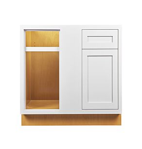 Snow White Inset Shaker 42" Blind Corner Base Cabinet - RTA