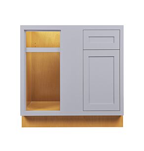 Dark Blue Inset Shaker 42" Blind Corner Base Cabinet - RTA