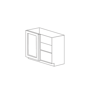 Jersey White 42" Blind Corner Base Cabinet with Full Height Door - RTA