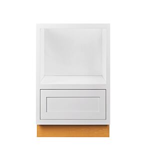 Snow White Inset Shaker 27" Microwave Base Cabinet - RTA