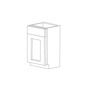 Malibu White Shaker 15" Base Trash Basket Cabinet - RTA