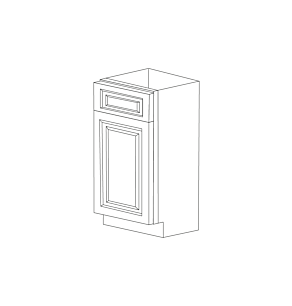 Malibu Dove White 15" Base Trash Basket Cabinet - RTA