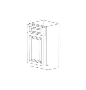 Malibu Dove White 18" Base Trash Basket Cabinet - RTA