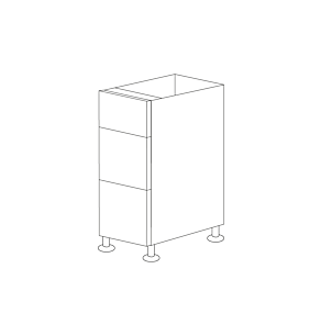 Flat Panel 12" Three Drawer Base Cabinet - RTA